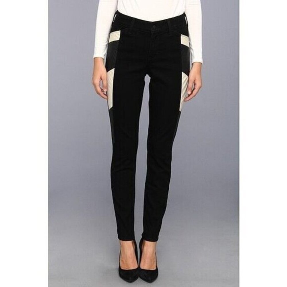 NYDJ Skinny Jeans Original Slimming Fit Denim Jeans Racer Panels SZ 00P $120 NWT